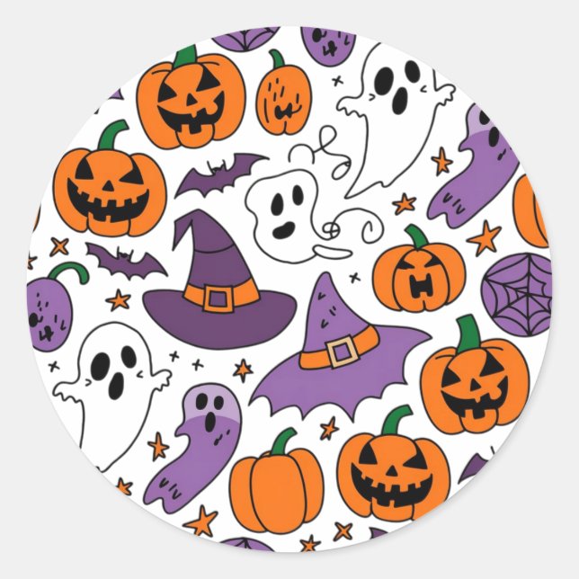 Halloween 2024 runt klistermärke (Framsida)