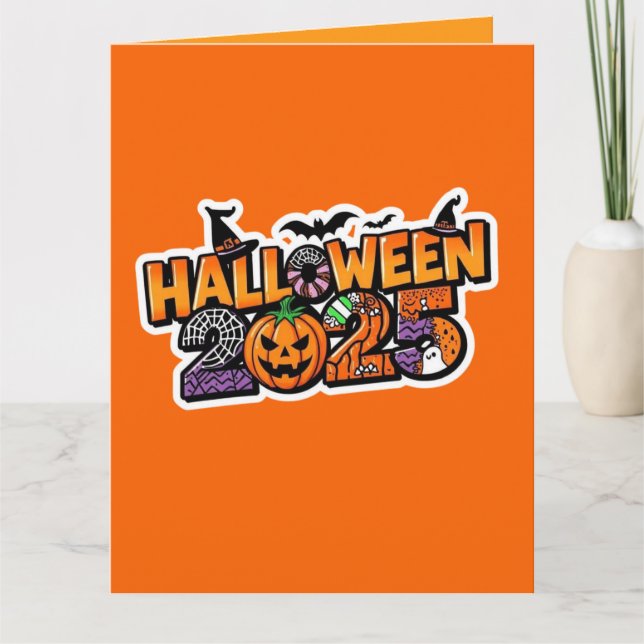 Halloween 2025 Magi – Festiv Pumpa Kort (Framsida)