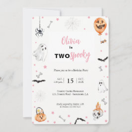 Halloween 2:a födelsedag - inbjudan till Rosa-spök