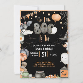 Halloween 2:a födelsedag Vår lilla boo är två Inbjudningar