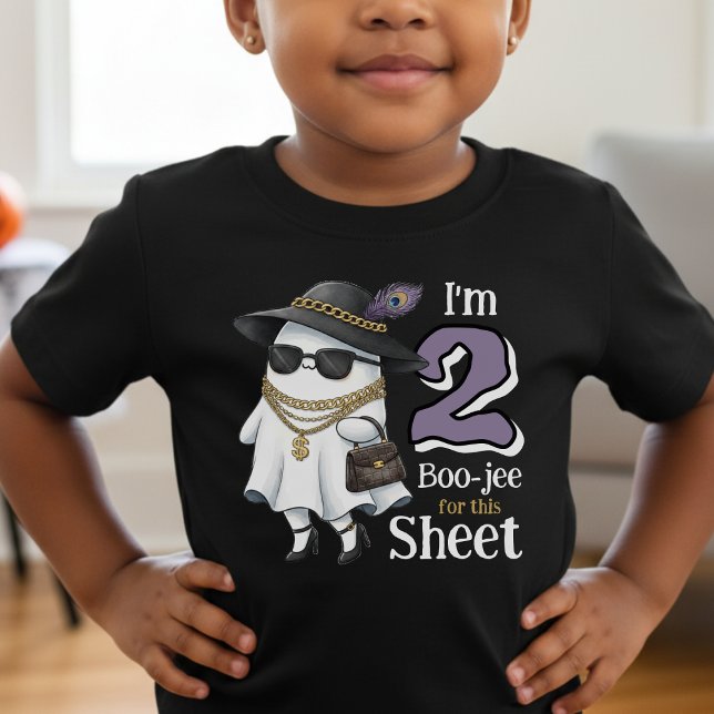 Halloween 2:a födelsedagen Funny Ghost Two Boujee T Shirt (Halloween 2nd Birthday Funny Ghost Two Boujee Toddler T-shirt
)