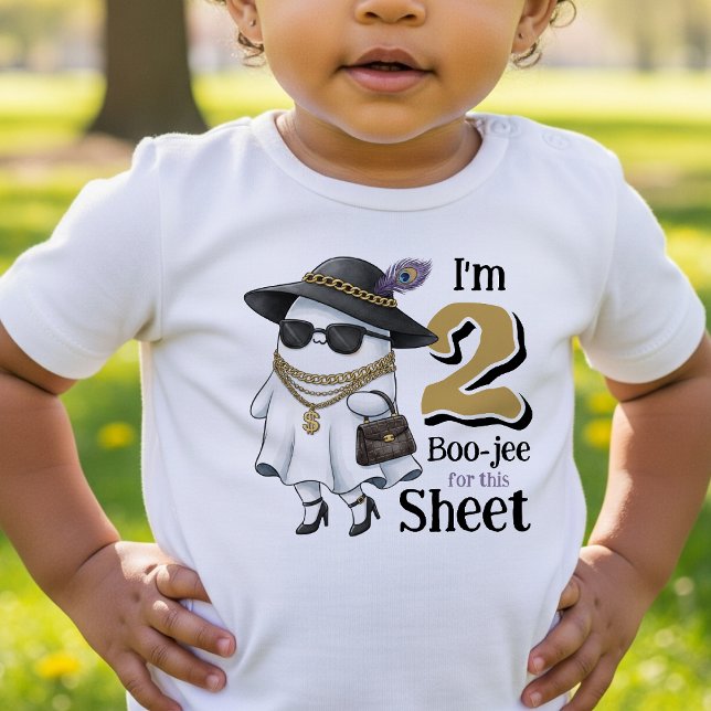 Halloween 2:a födelsedagen Funny Ghost Two Boujee T Shirt (Halloween 2nd Birthday Funny Ghost Two Boujee Toddler T-shirt
)