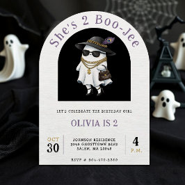 Halloween 2:a födelsedagen Party Ghost Two Boujee Inbjudningar