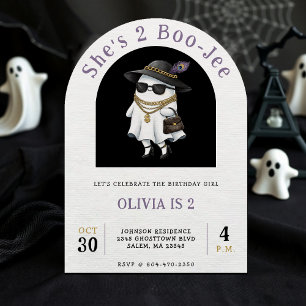 Halloween 2:a födelsedagen Party Ghost Two Boujee Inbjudningar