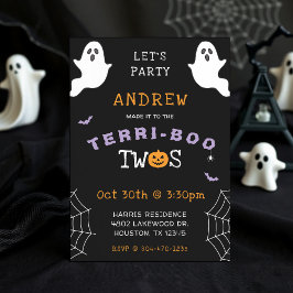 Halloween 2:a födelsedagen Terri-Boo Twos Ghost Go Inbjudningar