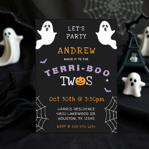 Halloween 2:a födelsedagen Terri-Boo Twos Ghost Go Inbjudningar