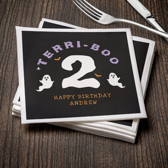Halloween 2:a födelsedagen Terri-Boo Twos Ghost Go Pappersservett (Halloween 2nd Birthday Terri-Boo Twos Ghost Gothic Napkins
)
