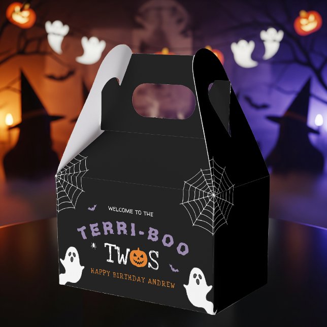 Halloween 2:a födelsedagen Terri-Boo Twos Ghost Go Presentaskar (Halloween 2nd Birthday Terri-Boo Twos Ghost Gothic Favor Boxes
)