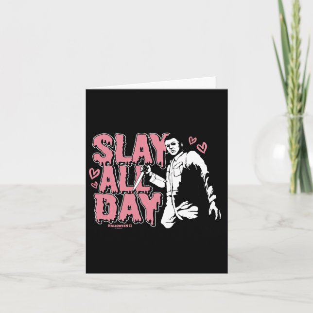 Halloween 2 Alla hjärtans dag Michael Myers Slay A Kort (Framsida)