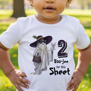 Halloween 2-års födelsedag Roligt spöke Två Boujee T Shirt