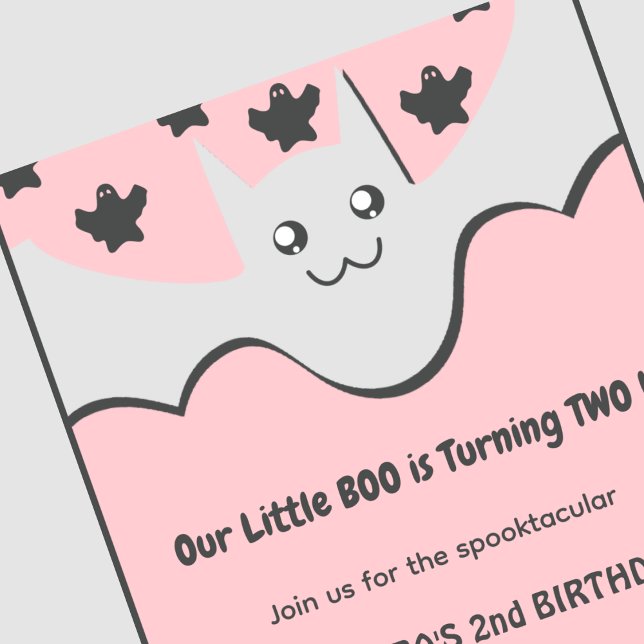 Halloween 2-års inbjudan Spöke Lilla bua (halloween-2nd-birthday-invitation-Ghost-Little-boo-1)