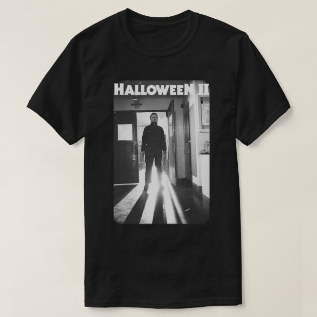 Halloween 2 Michael Myers Faded Poster Långärmad T Shirt (Design framsida)