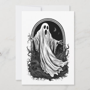 Halloween 2-sprit, spok, gåva,söt, fall-helgdag inbjudningar