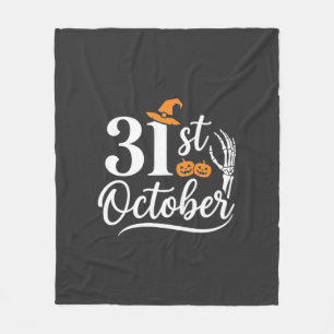 Halloween 31 oktober Pumpa Häxa Hatt Design_1 Fleecefilt