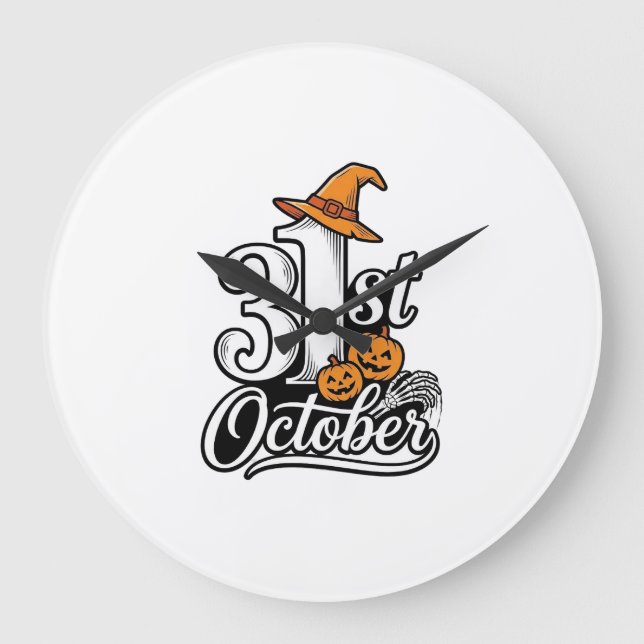 Halloween 31 oktober typografi skjortdesign_1 stor klocka (Framsida)