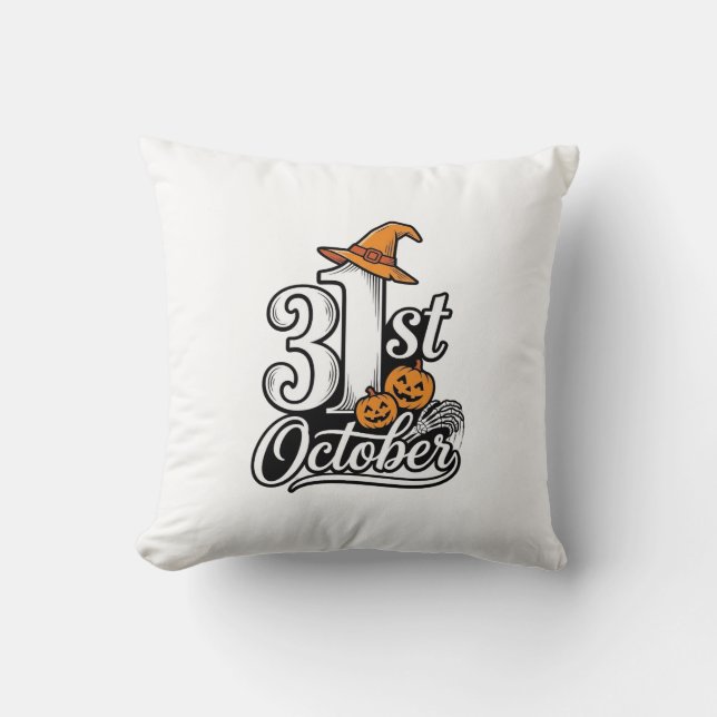 Halloween 31 oktober Typography T-shirt design_1 Kudde (Framsida)