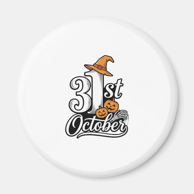 Halloween 31 oktober Typography T-shirt design_1 Magnet (Framsidan)