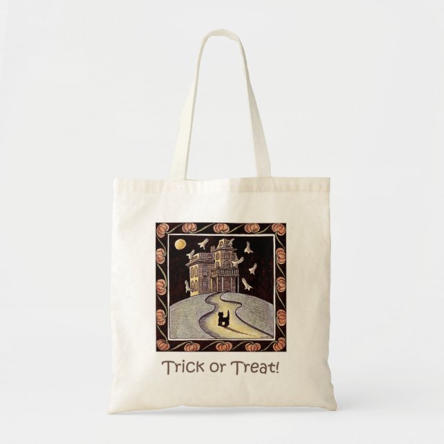 Halloween 3 -- Bus eller godis hänger lös Tygkasse (Framsidan)