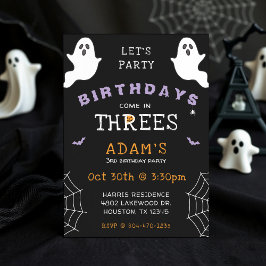Halloween 3:e födelsedagen Kom i Threes Ghost Goth Inbjudningar