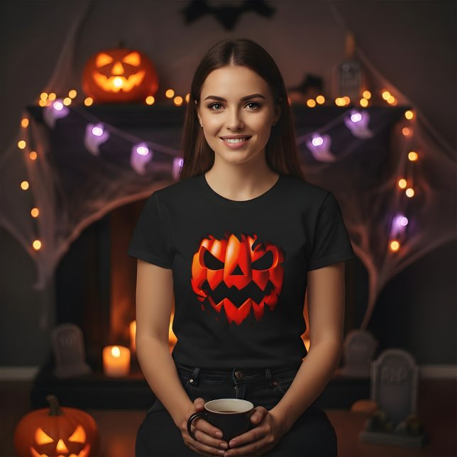 Halloween 3D Pumpkin Design. Jumps Off The Product T Shirt (Skapare uppladdad)