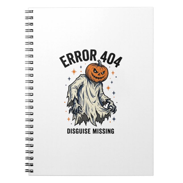 Halloween 404 Kostym Pumpa Spöke Fel Design_1 Anteckningsbok (Framsidan)