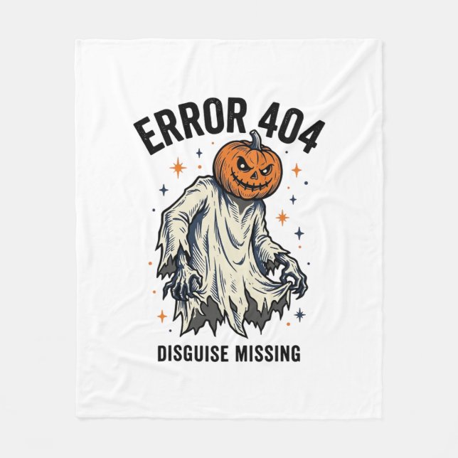 Halloween 404 Kostym Pumpa Spöke Fel Design_1 Fleecefilt (Framsidan)