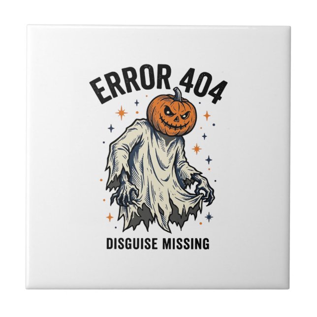 Halloween 404 Kostym Pumpa Spöke Fel Design_1 Kakelplatta (Framsidan)