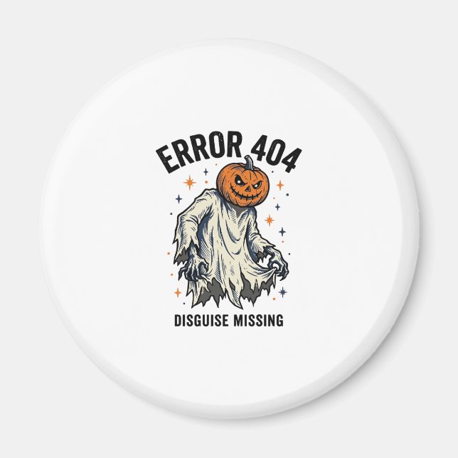 Halloween 404 Kostym Pumpa Spöke Fel Design_1 Magnet (Framsidan)