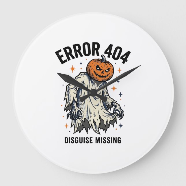 Halloween 404 Kostym Pumpa Spöke Fel Design_1 Stor Klocka (Framsida)