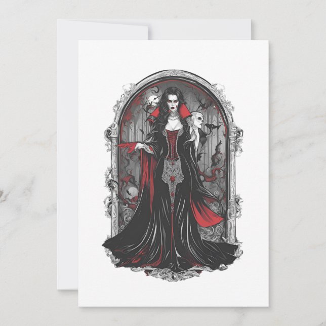 Halloween 4 vampyr, skrämmande monster, skräck. inbjudningar (Framsida)