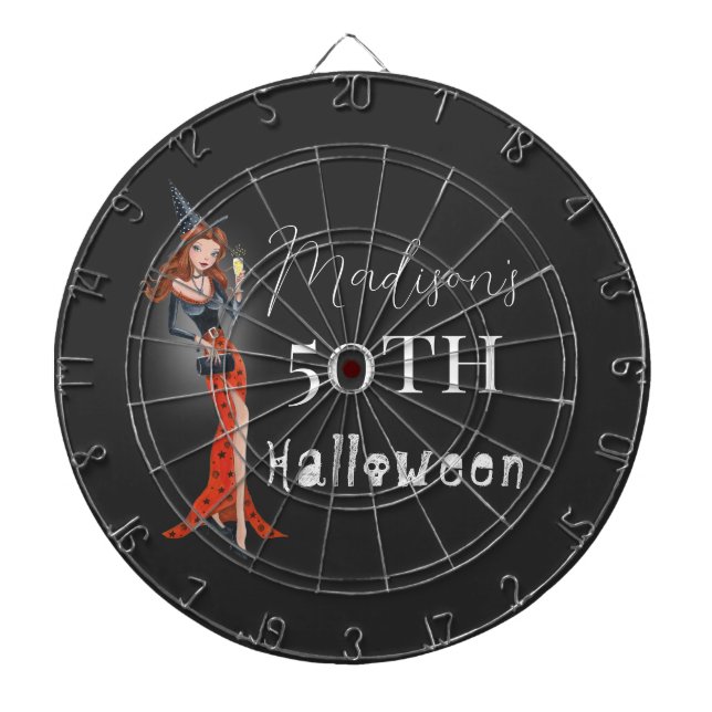 Halloween 50:e kvinnans Födelsedagsfest Darttavla (Framsidan)