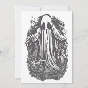 Halloween 8-sprit, spöke, spooky, skrämmande, onds inbjudningar