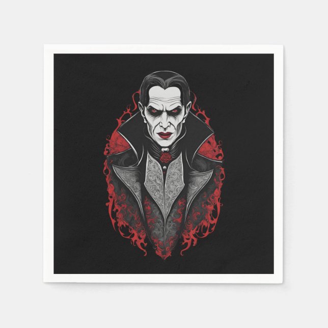 Halloween 9 vampyr, skrämmande monster, skräck. pappersservett (Framsidan)