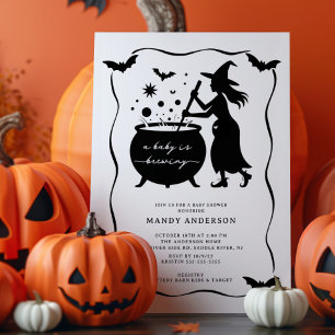 Halloween A Baby håller på att blåsa babyskor Inbjudningar