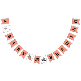 Halloween A Baby håller på att blåsa babyskor Vimplar