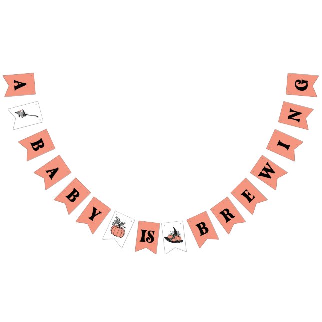 Halloween A Baby håller på att blåsa babyskor Vimplar (Alla)