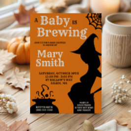 Halloween A Baby is Brewing Baby Shower Inbjudan