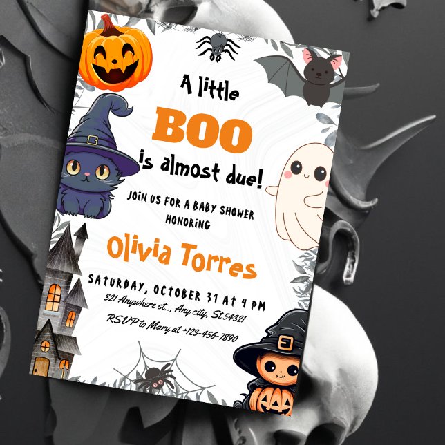 Halloween A Little Boo Baby Shower Inbjudningar (Skapare uppladdad)
