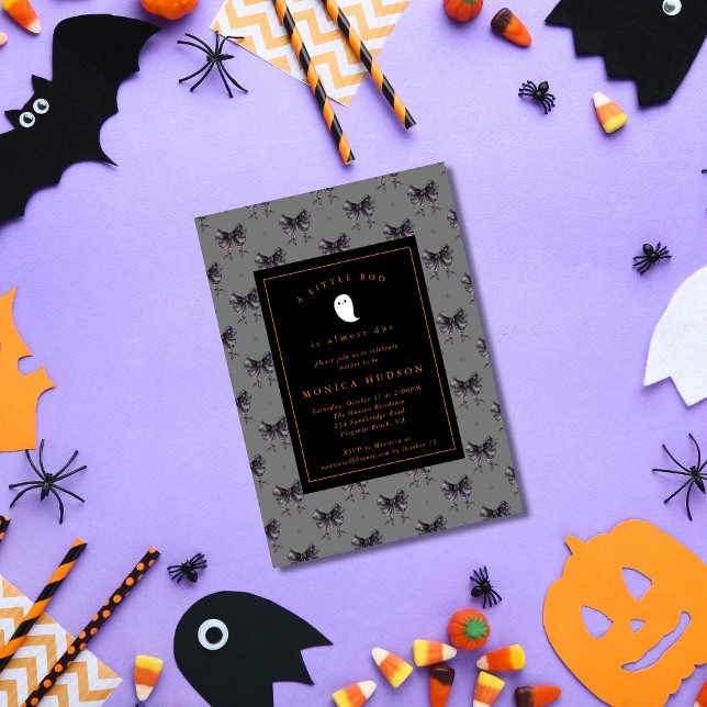 Halloween A Little Boo Coquette Baby Shower Inbjudningar (A Little Boo is Almost Due! )