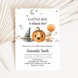 Halloween A Little Boo Pumpkin Baby Shower Inbjudningar