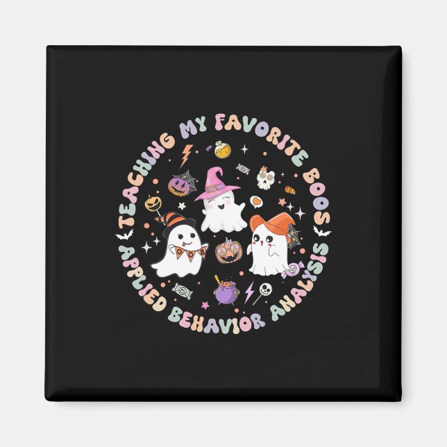 Halloween Aba Bcba Rbt Behavior Analyst Ghost Neur Magnet (Framsidan)