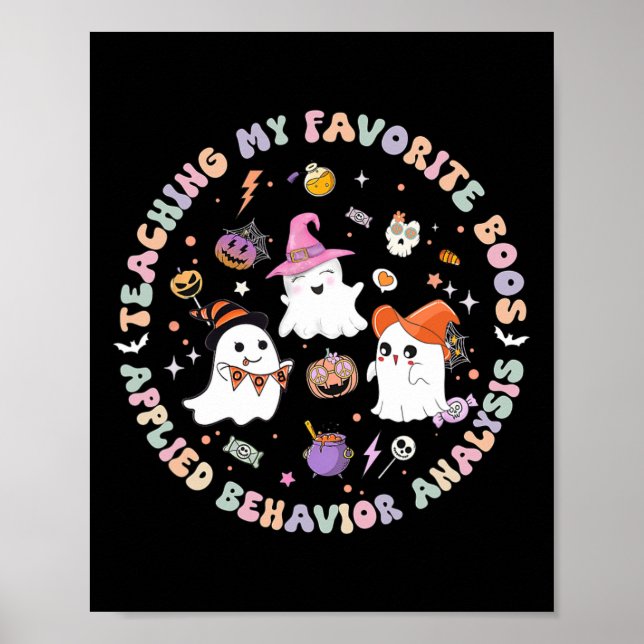 Halloween Aba Bcba Rbt Behavior Analyst Ghost Neur Poster (Framsidan)