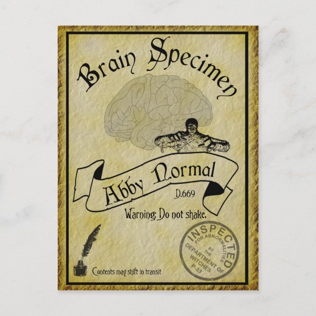 Halloween Abby Normal Recept Card Vykort (Framsida)