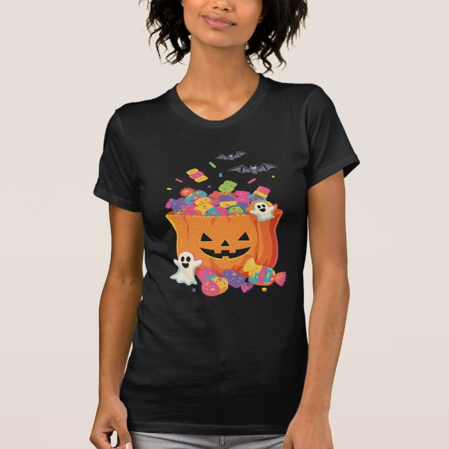 Halloween-Abstraktens Mörk Struktur Sömlös design T Shirt (Framsida)