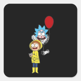 halloween adesivo Rick and Morty Fyrkantigt Klistermärke