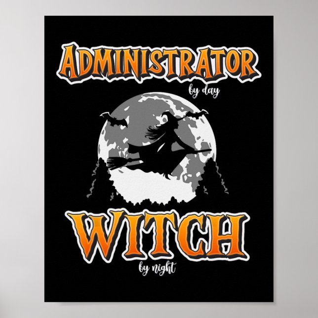Halloween Administrator Witch Funny Administration Poster (Framsidan)