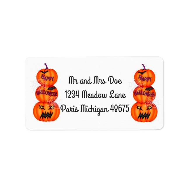 Halloween-Adressetiketter/Jack-o-Lanternor Adressetikett (Framsidan)