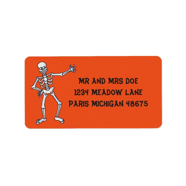 Halloween adressetiketter/Skelett Adressetikett (Framsidan)