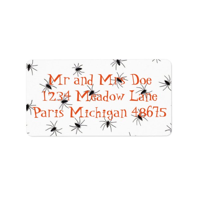 Halloween-Adressetiketter/spindlar Adressetikett (Framsidan)