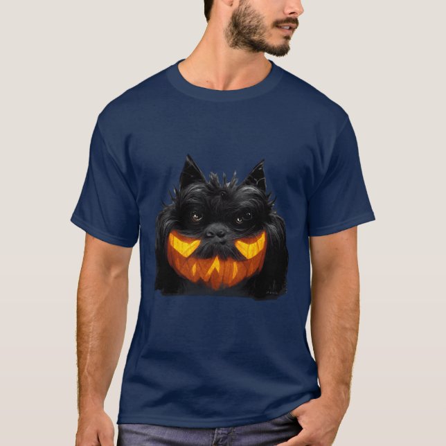 Halloween Affenpinscher Affenpinscher Halloween T Shirt (Framsida)